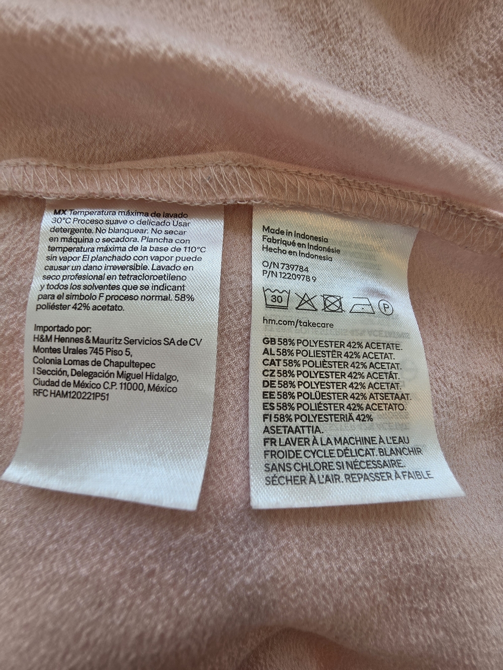 H&M Pale Pink Button-Down Shirt. Size XXL - Picture 6 of 6